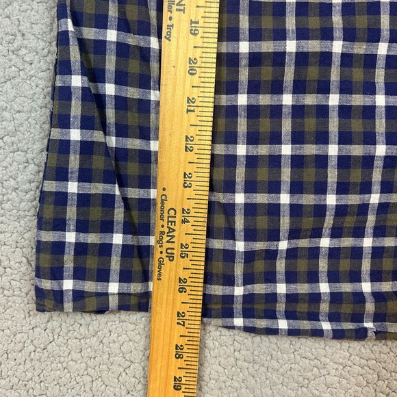 Barbour Plaid Button Up Shirt Mens Medium Blue Linen Blend Long Sleeve Casual - Picture 7 of 8